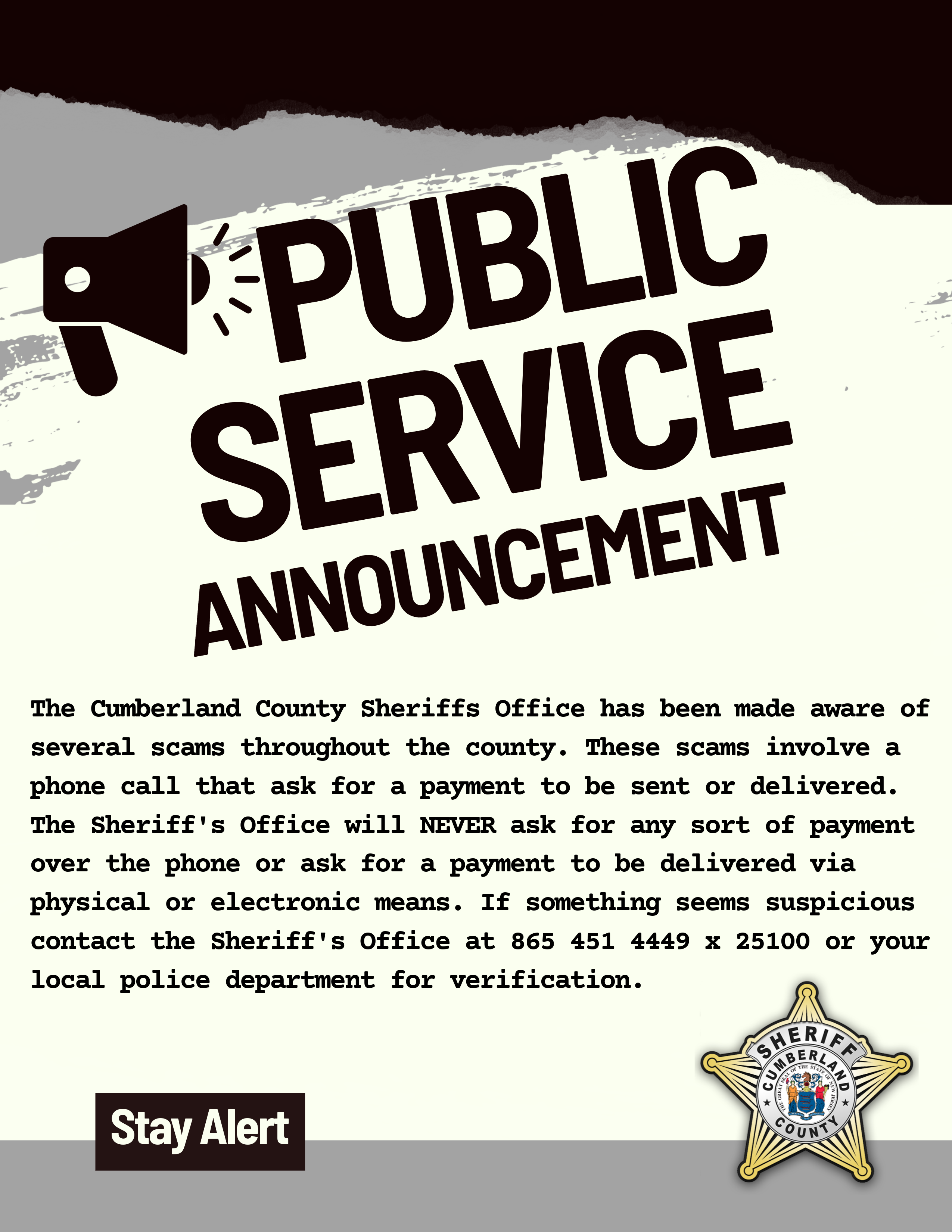 Message from the Sheriff